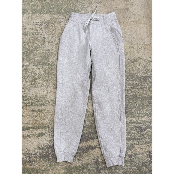 Lululemon Pants - Lululemon Scuba Jogger Pants Sz 2 Light Gray High Rise Fleece Athletic Comfy